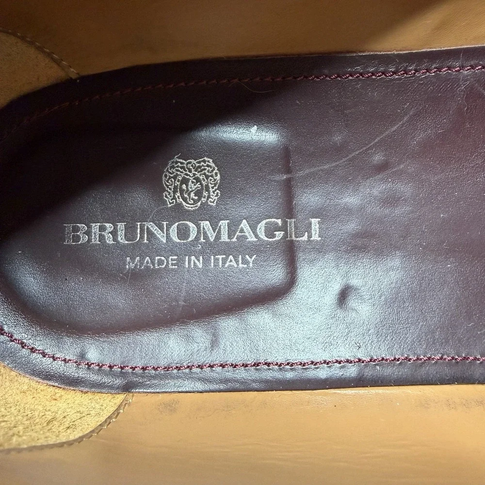 Brunomagli Nardo Mens 12 M Penny Loafers Shoes Black Leather Horsebit Italy